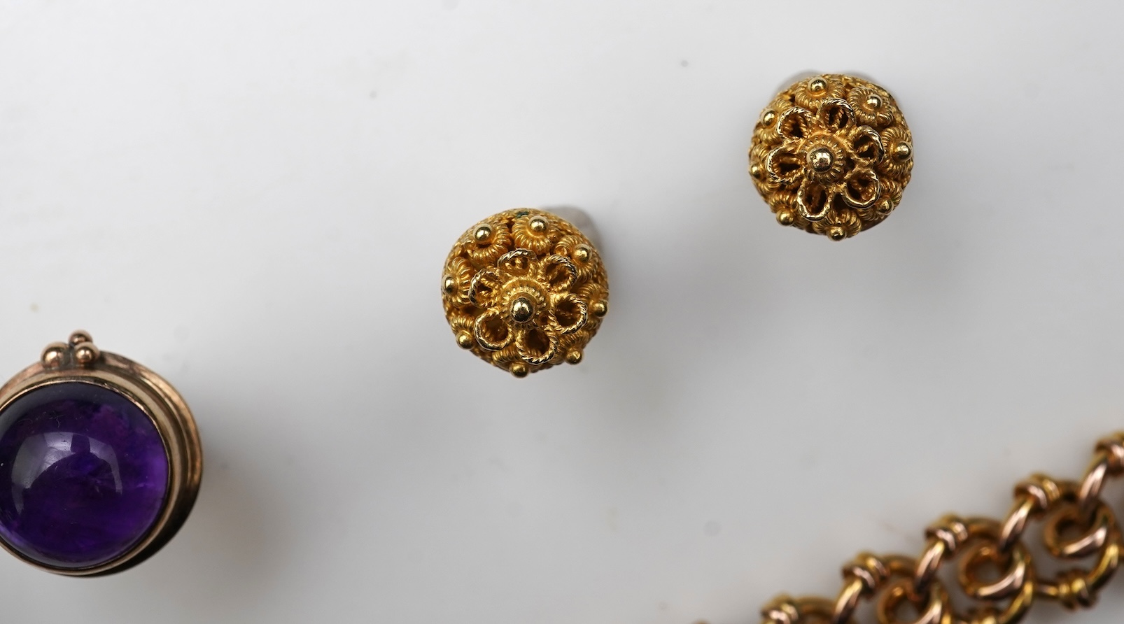 A collection of amethyst jewels